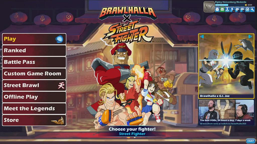 'Video thumbnail for Brawlhalla DLC personagens Street Fighter.'