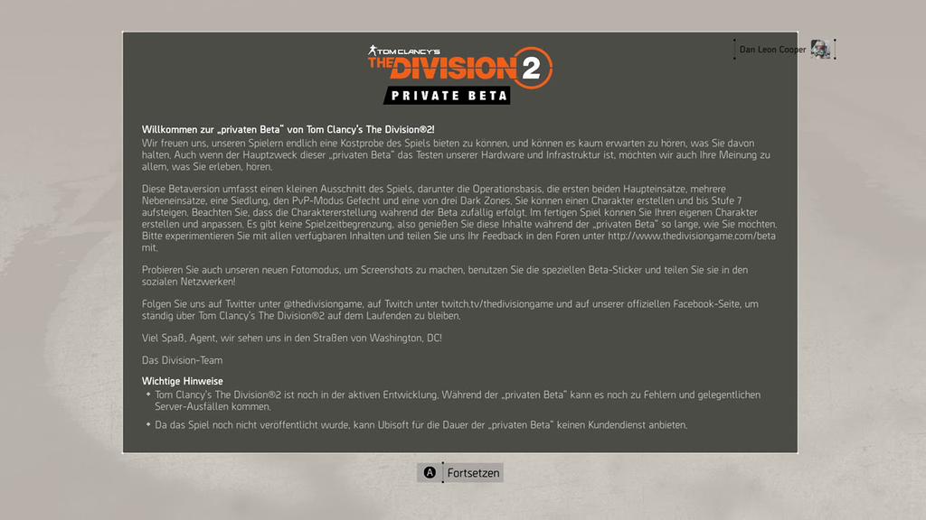 'Video thumbnail for Tom Clancy’s The Division 2   Private Beta 5'