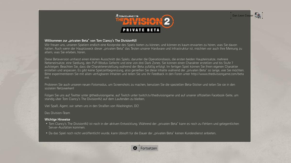 'Video thumbnail for Tom Clancy’s The Division 2 Private Beta 5'