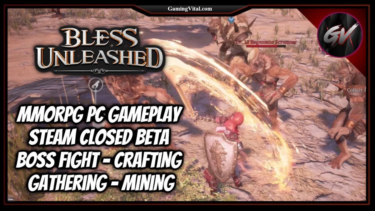 'Video thumbnail for Bless Unleashed PC MMORPG Gameplay Steam Closed Beta [ Boss Fight - Crafting - Gathering - Mining ]'