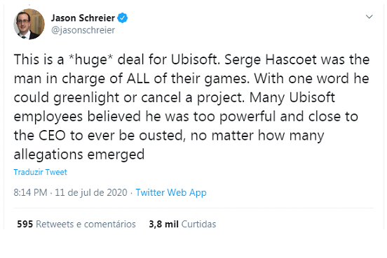 Ubisoft confirma saída de funcionários do alto escalão após acusações de assédio 1 image 16