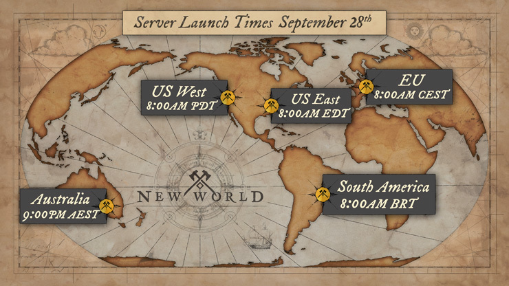 New World: veja quando os servidores abrem e horários de carregamento prévio 1 mapa horario new word