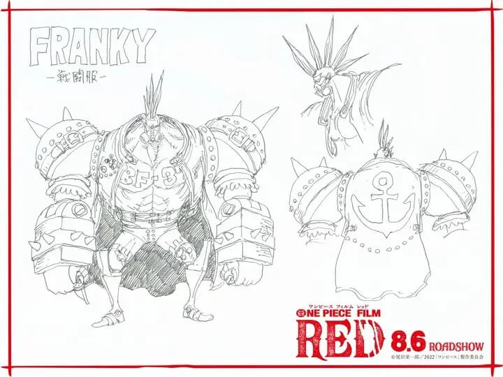 One Piece Red: Confira os novos visuais do bando de Luffy 4 frankyred