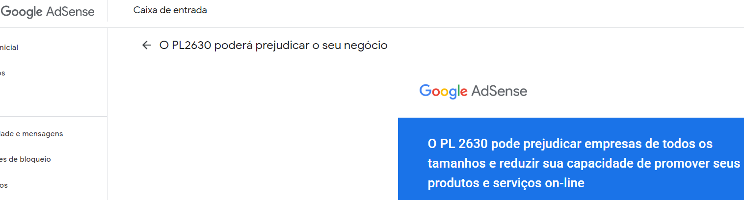 Google pede apoio para vetar atual PL 2630 das 'Fake News' 2 image 28