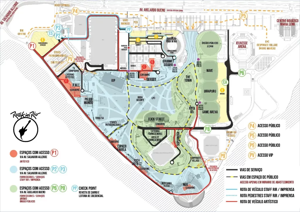 Mapa do Rock in Rio 2022 palcos