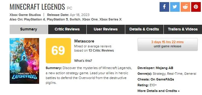 minecraft legends review