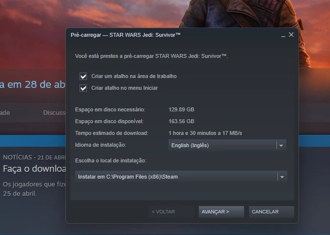 preload tamanho