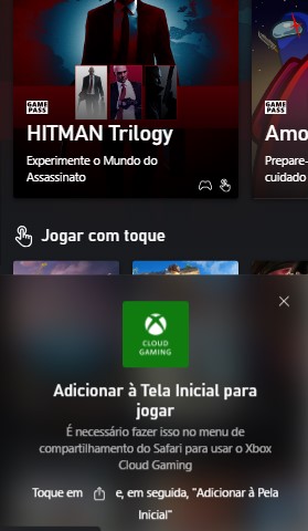 Starfield: saiba como jogar no celular com iOS e Android 1 Tela inicial do Xbox Cloud Gaming para mobile