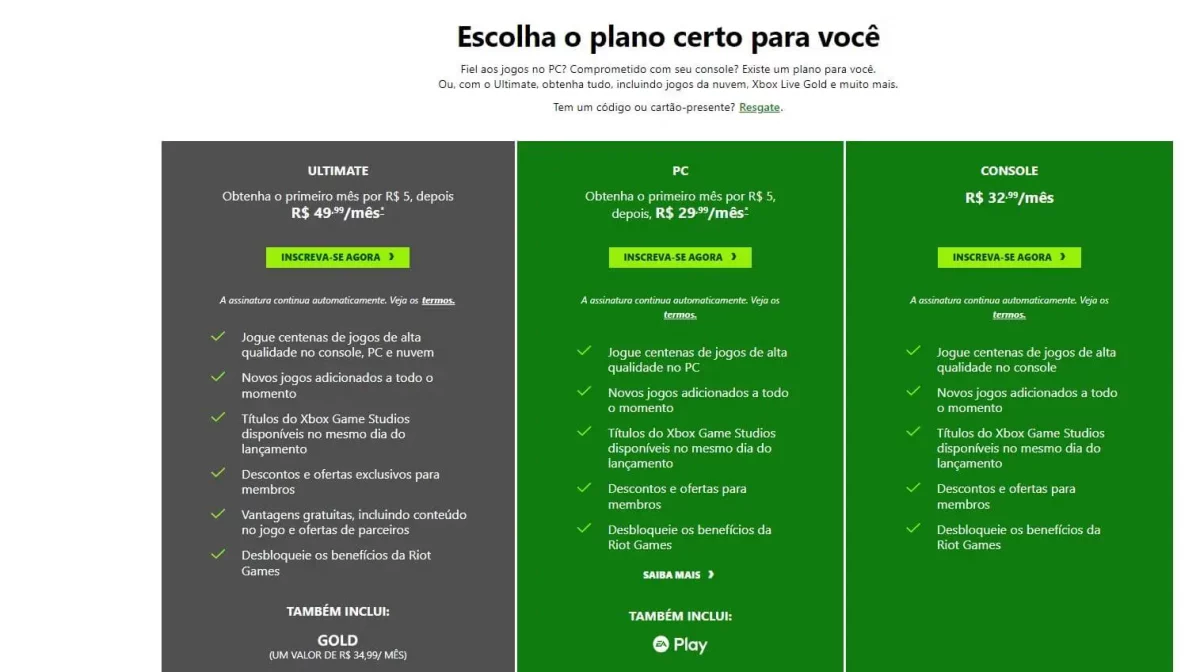 xbox game pass 5reais promocao