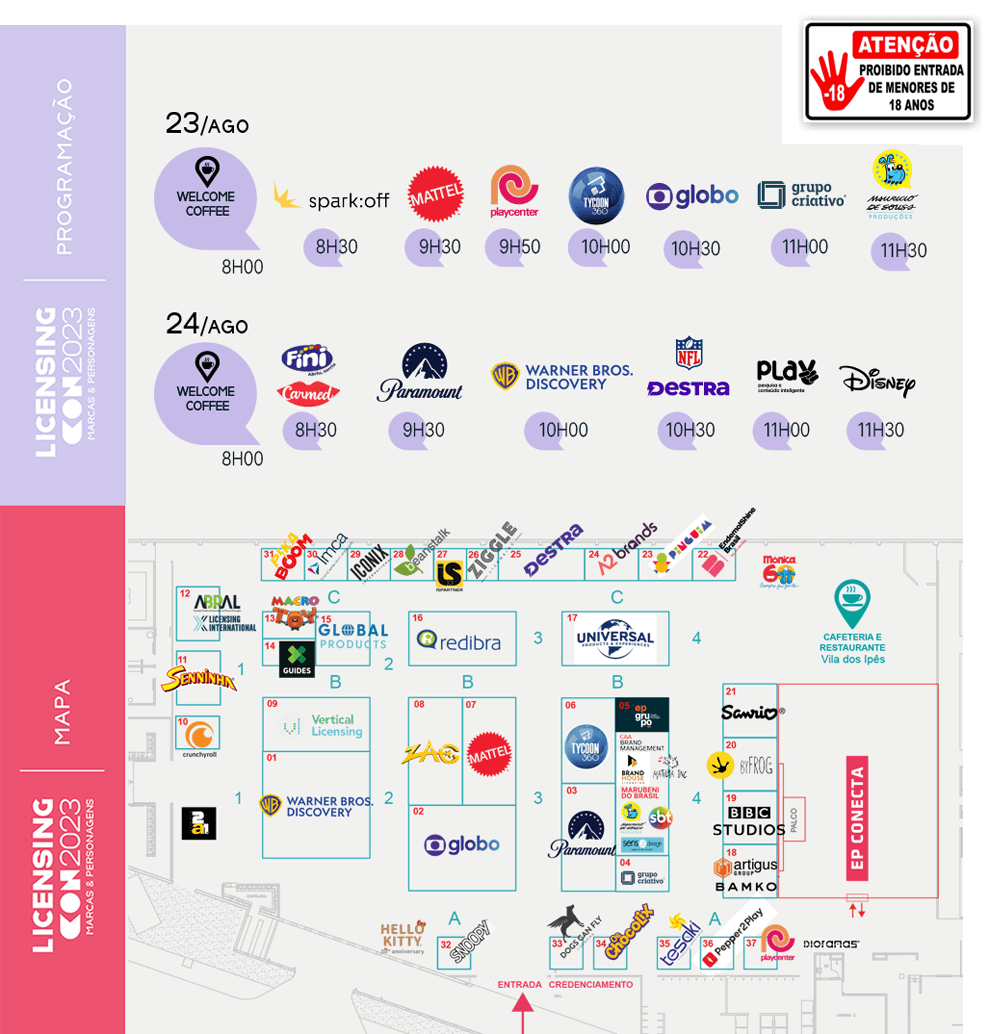 Licensing Con 2023: Disney, Hasbro, Mattel confira os participantes 1 mapa licensingcon 2023 brasil marcas