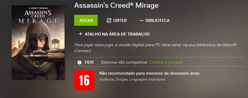 Assassin's Creed Mirage Nvidia GeForce Now