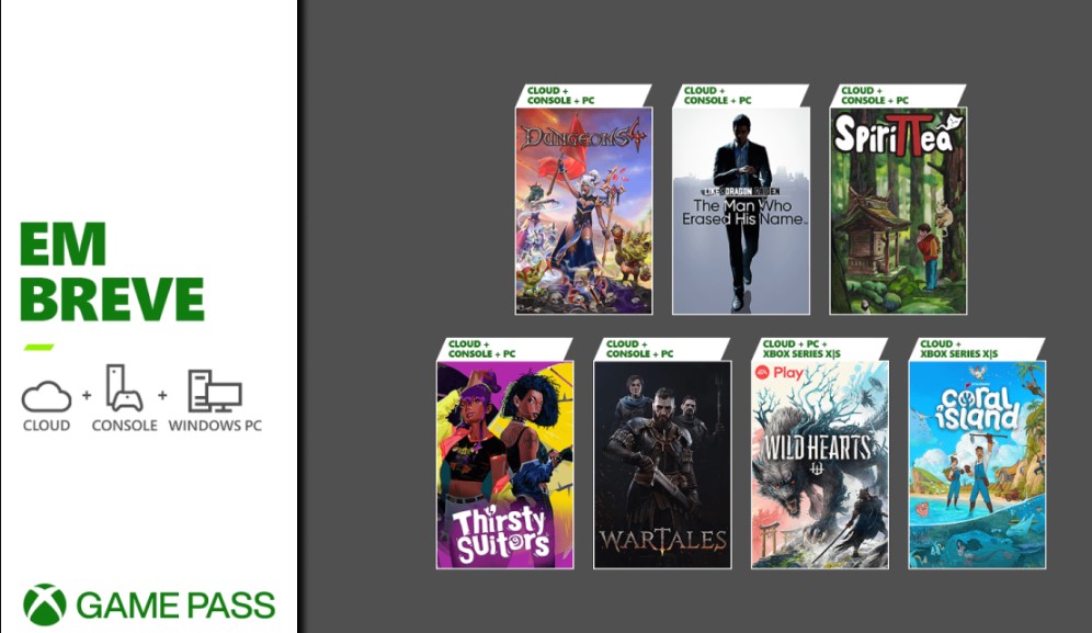 Game Pass: Novo Like a Dragon, Wild Hearts e mais confirmados em novembro 1 Xbox Game Pass revelados os jogos de Nomvembro de 2023