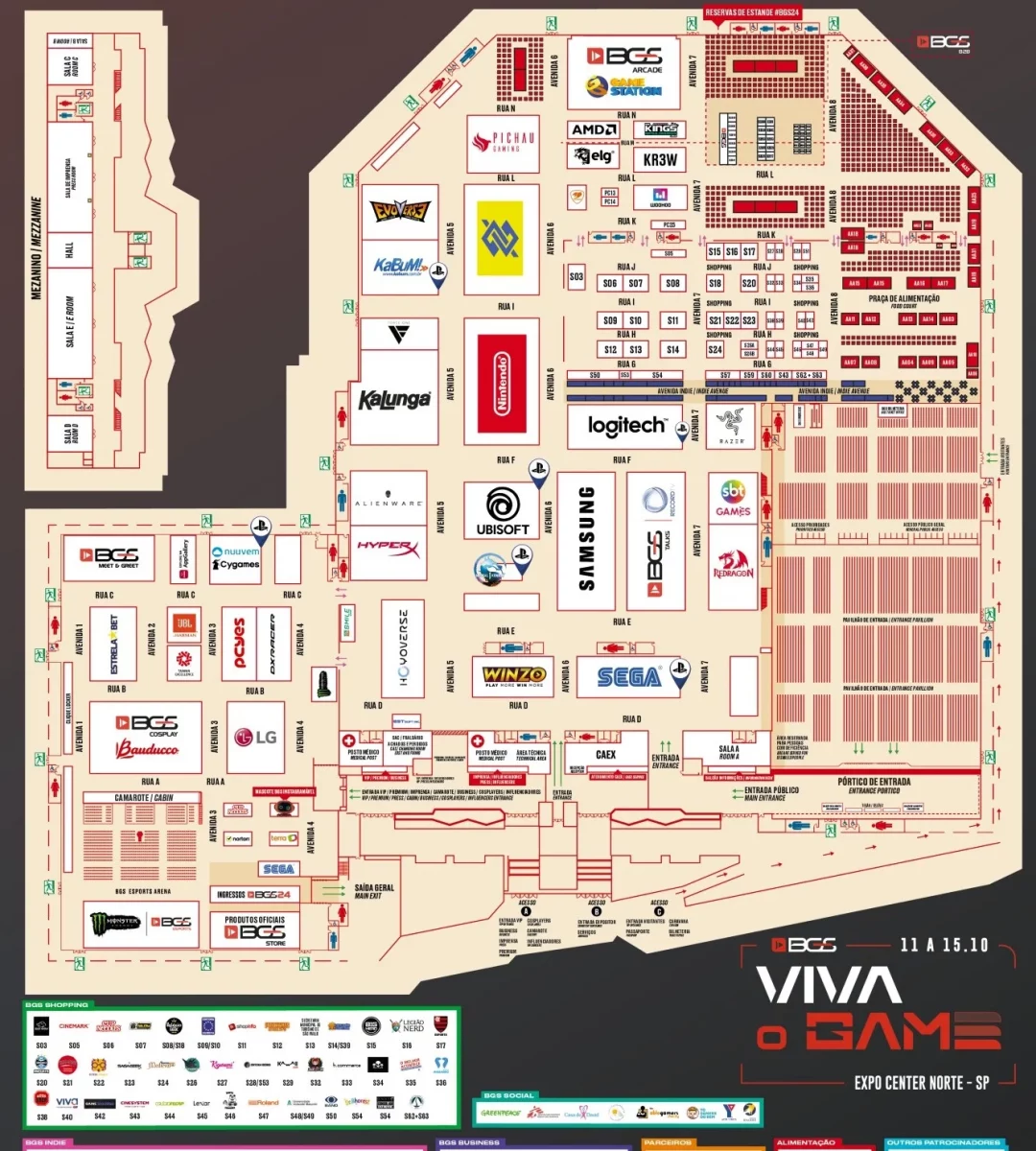 Brasil Game Show Mapa 2023 (Provisório) - Mapa BGS 2023