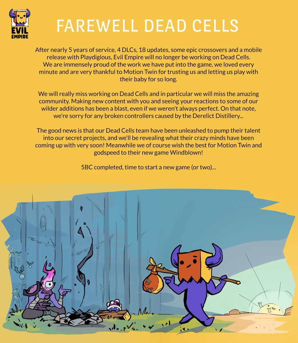 Estúdio de Dead Cells anuncia que está trabalhando em novos projetos
