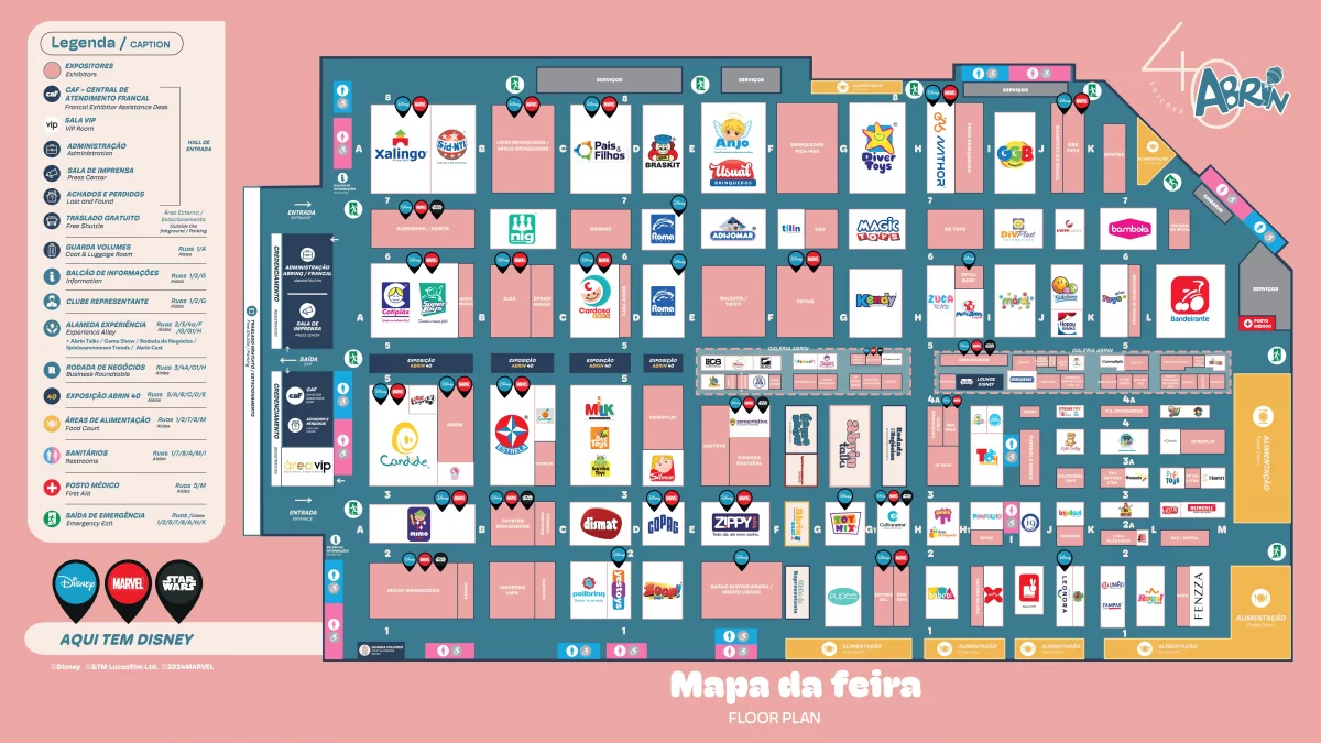 Mapa oficial da maior feira de brinquedos do brasil de 2024