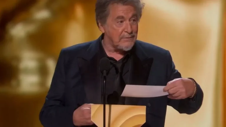 O mítico ator Al Pacino esquece de anunciar os indicados ao prêmio de Melhor Filme no Oscar de 2024