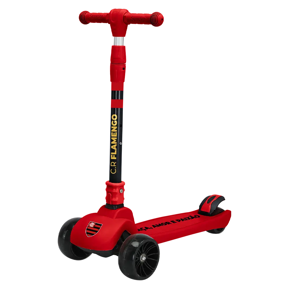 zoop toys patinete dobravel flamengo oficial vermelha