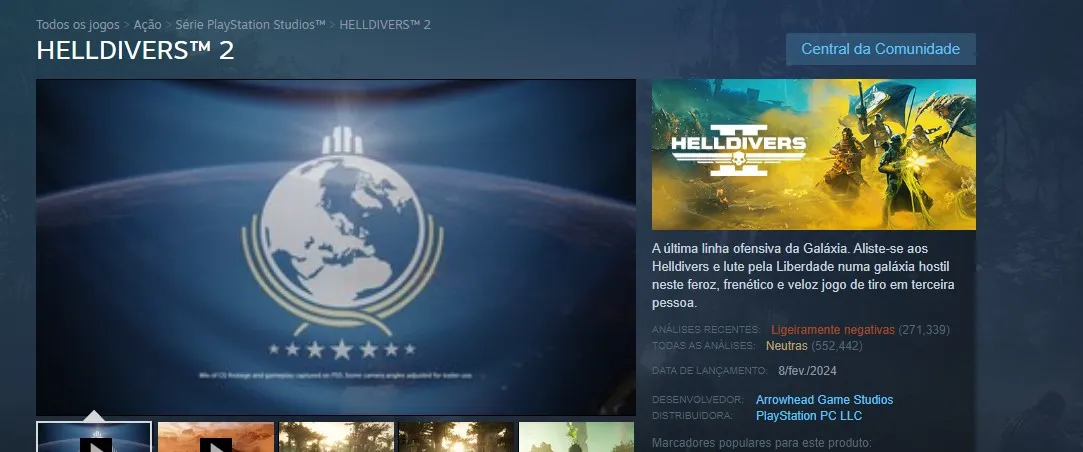 helldivers2 criticas steam negativas 2024