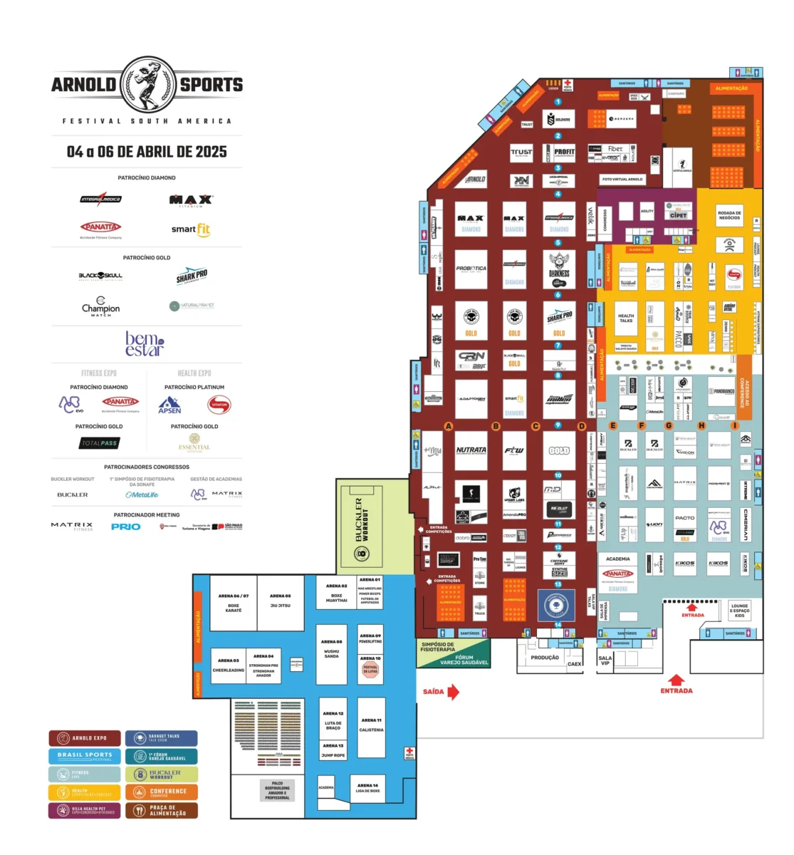 Arnold Sports Festival South America 2025 começa em São Paulo 1 Mapa oficial do evento 2025