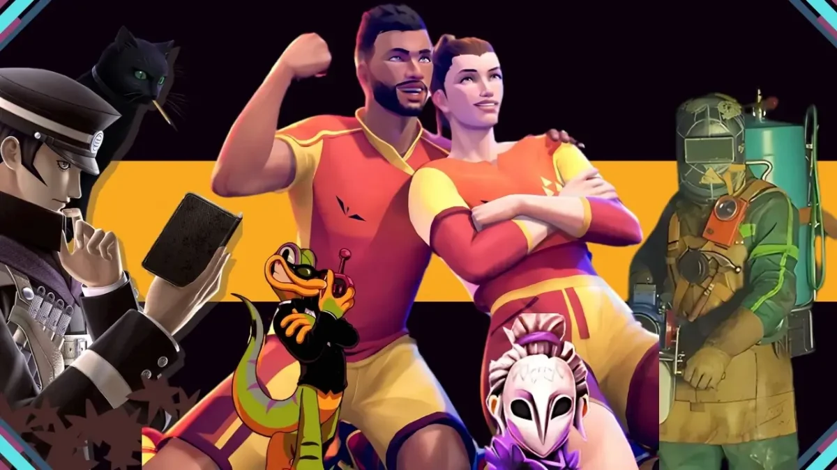 Lançamentos de Jogos de 15 a 21 de Junho de 2025: com Rematch, Gex, Raidou e mais 1 A imagem exibe personagens de jogos com lançamentos em junho de 2025.