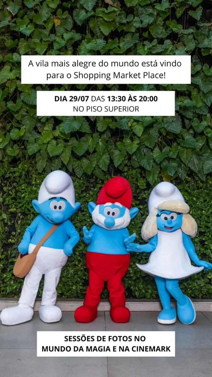 Smurfs invadem o Shopping Market Place nesta terça (29) com ação especial 1 smurf meet and greet personagens smp