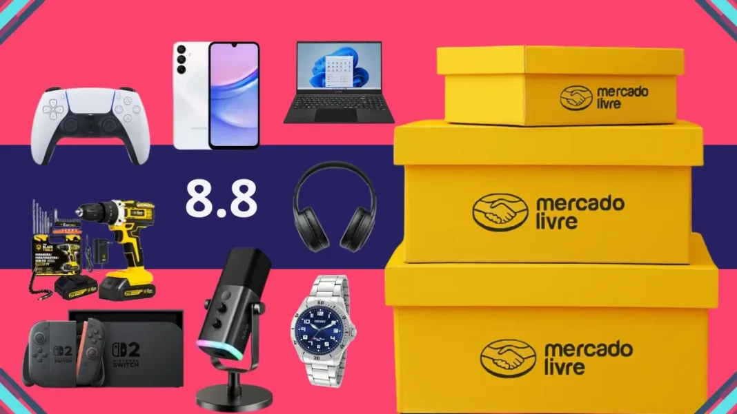 Mercado Livre oferece produtos com descontos e cupons no seu 8.8 de agosto de 2025
