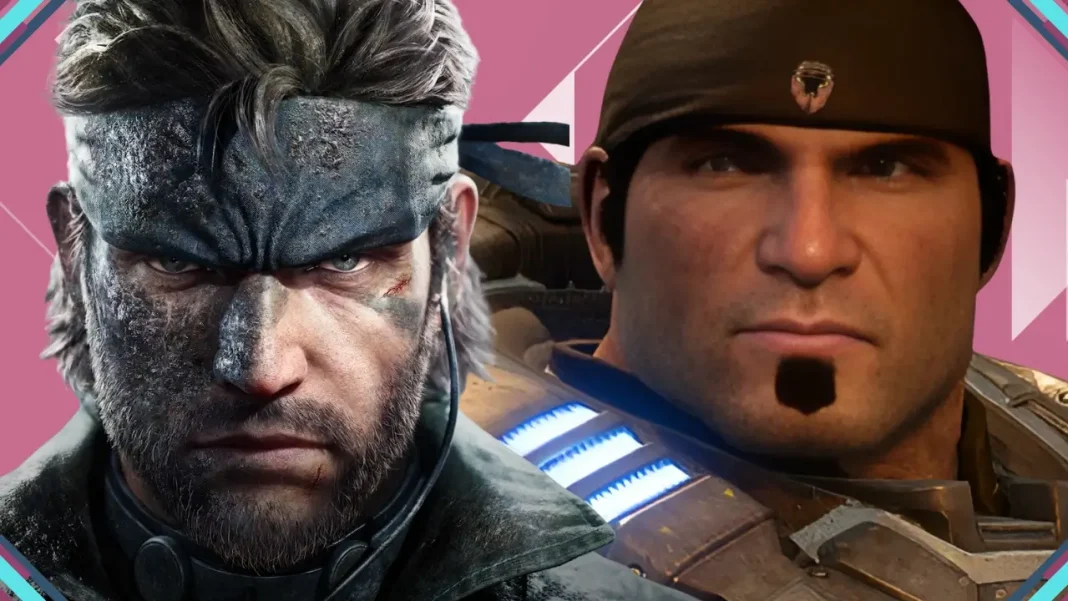Jogador observando gráficos de desempenho de dois jogos populares no PC, refletindo baixa adesão na plataforma Steam para Metal Gear Solid Delta e Gears of War: Reload