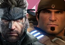 Jogador observando gráficos de desempenho de dois jogos populares no PC, refletindo baixa adesão na plataforma Steam para Metal Gear Solid Delta e Gears of War: Reload