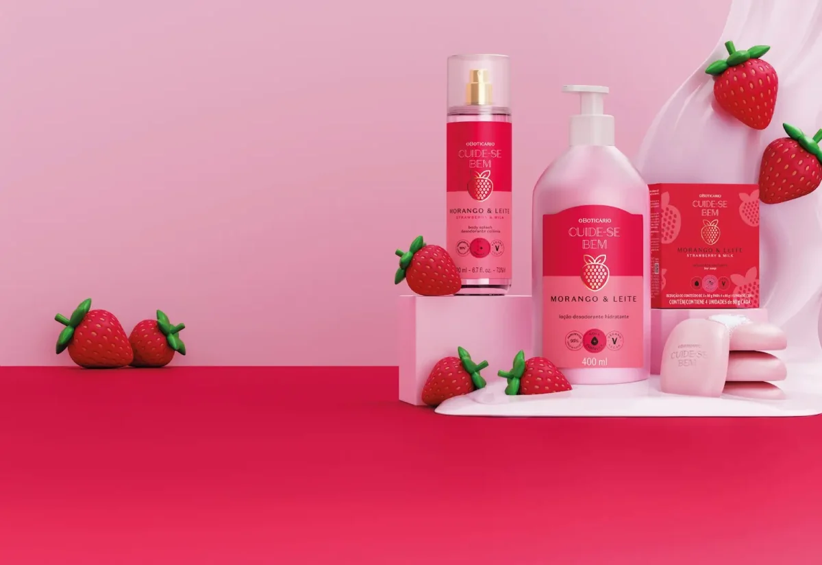 Cuide-se Bem Morango e Leite produtos