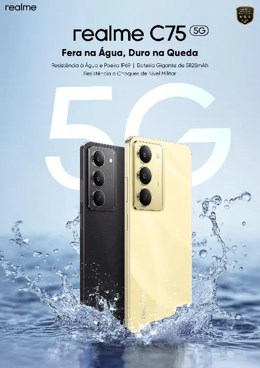 realme C75 5G: produção nacional e resistência extrema
