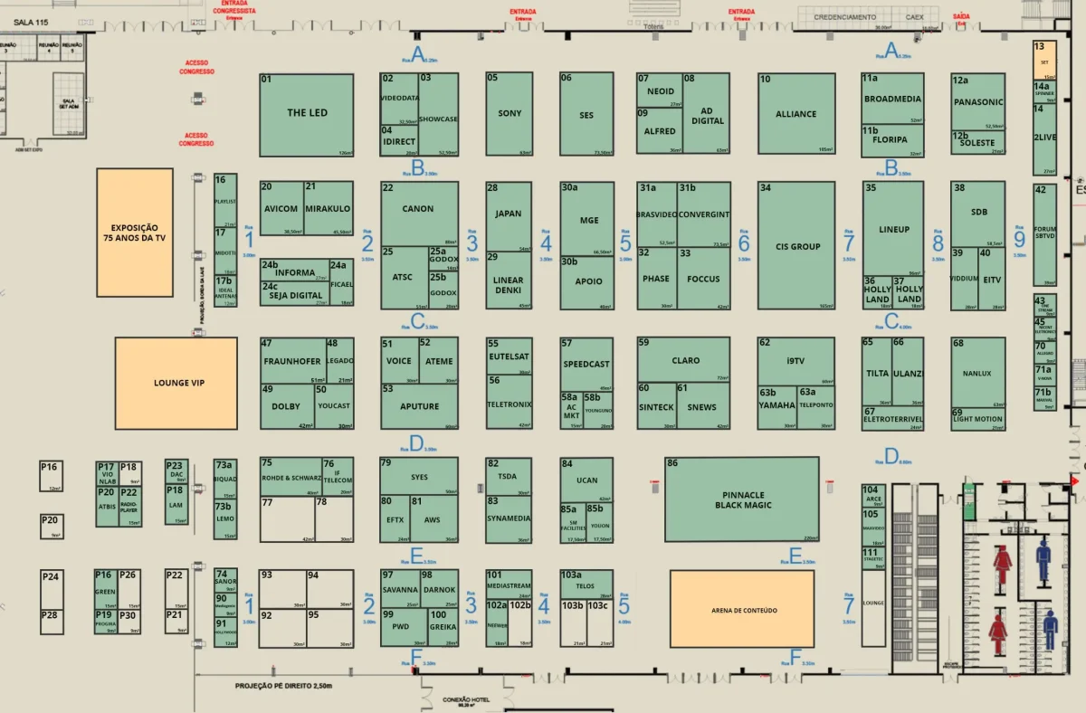 Mapa oficial da SET EXPO 2025 com todos os seus expositores participantes