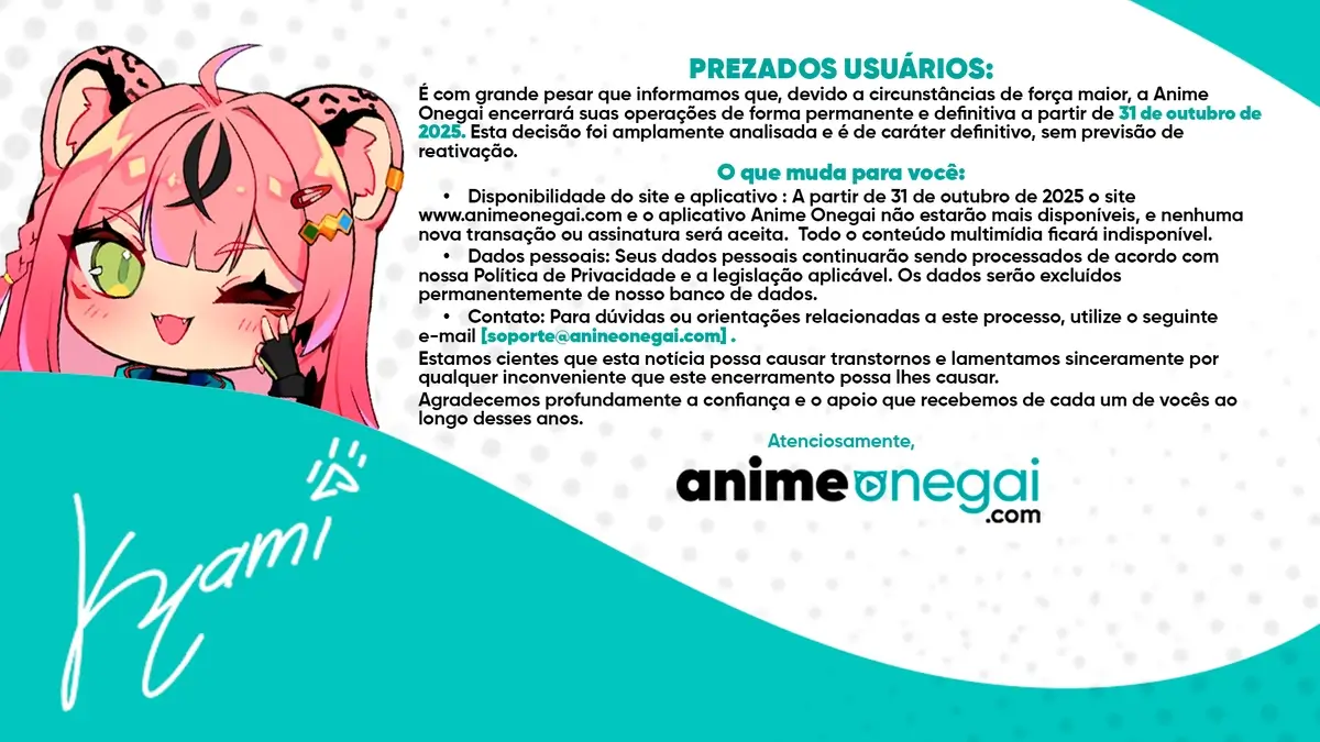 animeonegai encerra operacoes brasil detalhes despedida 2025