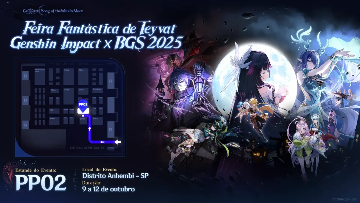 Mapa oficial do estande da HoYoverse na BGS 2025