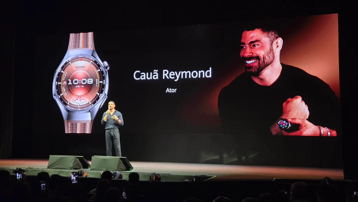 Huawei apresenta nova linha Pura e relógios inteligentes no Brasil; Cauã Reymond participa do lançamento 1 Ator Cauã Reymond em evento