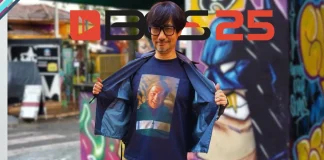 Hideo Kojima posa no Beco do Batman, em São Paulo, durante sua visita pré-BGS 2025.
