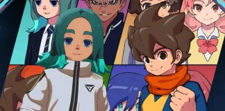 Personagens de Inazuma Eleven: Victory Road em uma partida intensa, com animação feita pelo estúdio MAPPA.