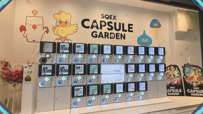 Inauguração da SQEX Capsule Garden em Shibuya Fachada da SQEX Capsule Garden da Square Enix no Shibuya Sakura Stage, em Tóquio, durante a inauguração.