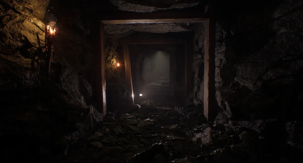 A.I.L.A. survival horror brasileiro está disponível 1 Um espaço aberto tomado por fumaça e sombras, onde criaturas de aparência irregular surgem entre luzes vermelhas. O cenário mostra a transição entre terror psicológico e ação, destacando os momentos de combate presentes em A.I.L.A.