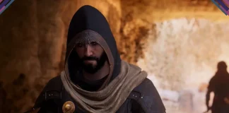 Basim em destaque observando o novo cenário introduzido na expansão Valley of Memory.