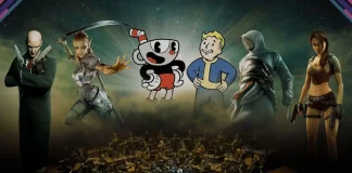 Personagens de jogos como Helldivers 2, Fallout 4, Returnal e Assassin’s Creed representando as franquias presentes no BAFTA Games in Concert 2026.