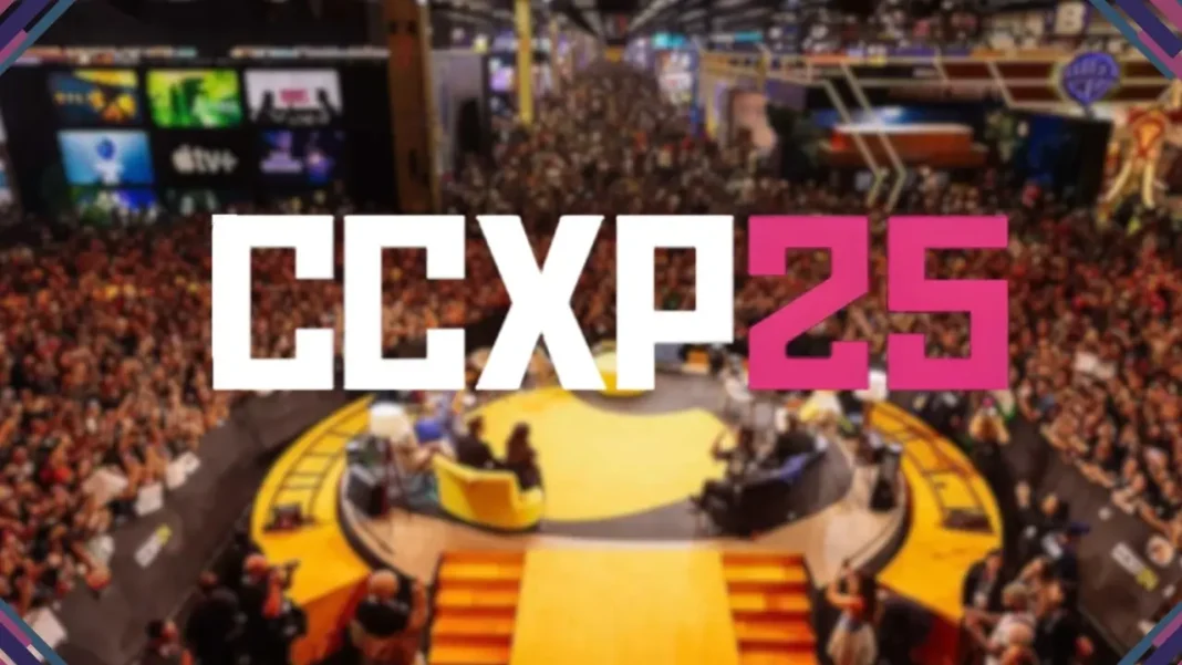 Logo oficial da CCXP25, a Comic Con Experience 2025, que acontece em São Paulo. A imagem ilustra a análise completa sobre se vale a pena participar do maior evento geek do Brasil e um dos maiores do mundo.