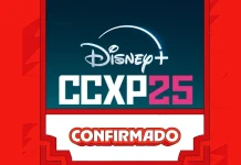 Disney+ é confirmada na CCXP25 A imagem exibe a confirmação da plataforma de Streaming Disney+ no evento da CCXP25