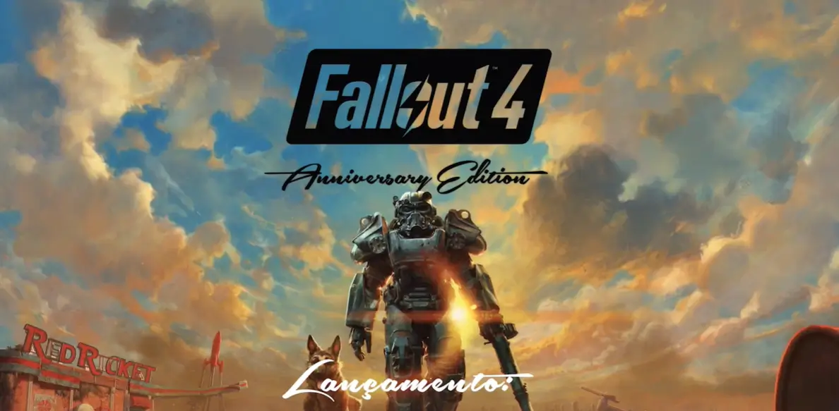 Capa de Fallout 4 Anniversary Edition destacando o visual retrô e o icônico jogo