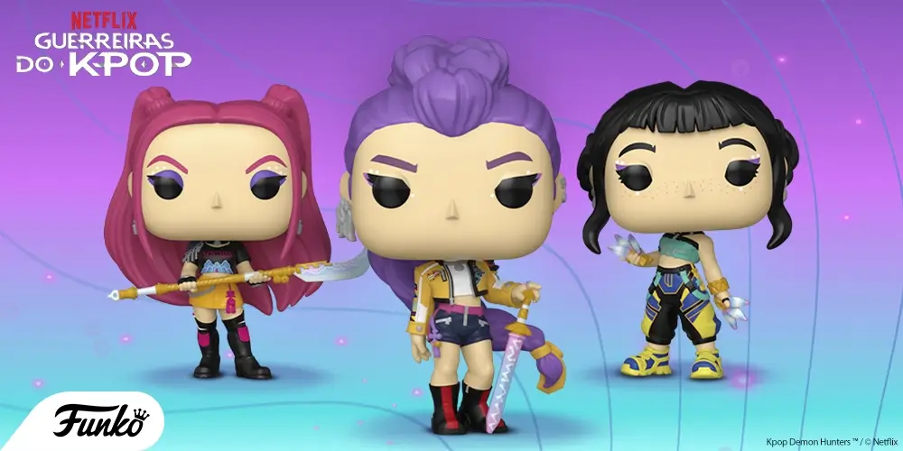 Funko Pop da coleção Guerreiras do KPOP em pré-venda na CCXP25.
