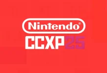 Estande da Nintendo na CCXP25 com consoles Switch 2 e jogos disponíveis para teste