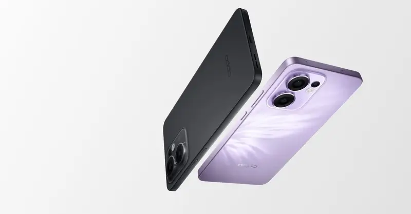 Smartphone OPPO Reno13 F 5G com design moderno, tela AMOLED de 6,67 polegadas e certificação IP69