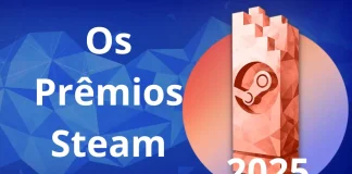 Troféu do Prêmio Steam 2025 exibido em destaque.