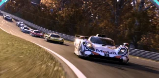 Imagem de gameplay de Project Motor Racing com carros
