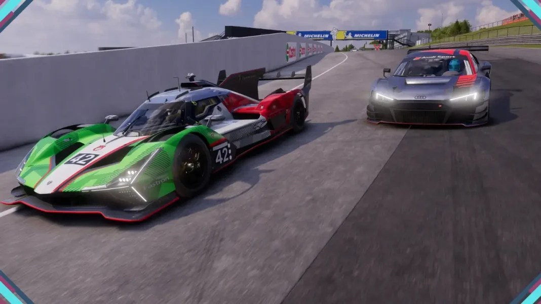 Carro de corrida em alta velocidade em Project Motor Racing