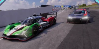 Carro de corrida em alta velocidade em Project Motor Racing